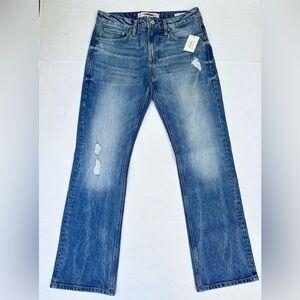 Guess Men's Distressed Blue Slim Boot Jeans